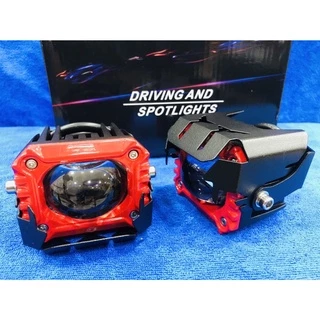 NEW แพ็ค 2ชิ้น ไฟโปรเจคเตอร์ ไฟหน้ารถยนต์ มอเตอร์ไซค์ LED DC 9V-36V สว่างมาก 2สเต็ป (สีขาว+สีเหลือง)