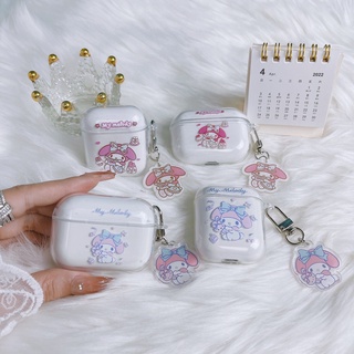 เคสหูฟัง Tpu ใส แบบนิ่ม ลายการ์ตูนน่ารัก พร้อมจี้ สําหรับ Airpods 1 2 3 Pro 2021 inPods i12