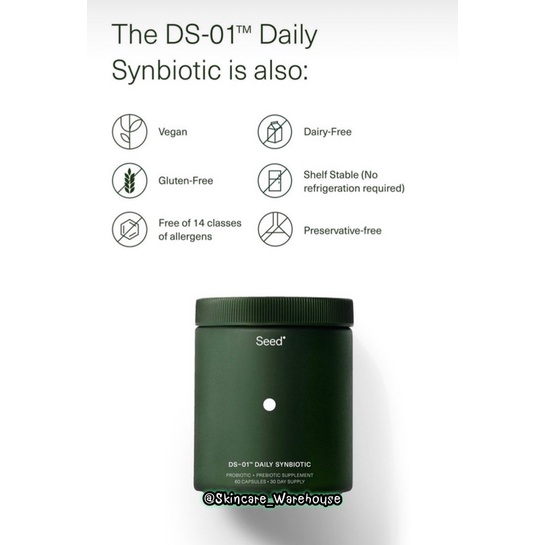 🛒พร้อมส่ง Seed The DS-01 Daily Synbiotic Adult ages 18+(60 Capsules) Probiotic & Prebiotic 2in1 โพรไบโอติก โปรไบโอติก