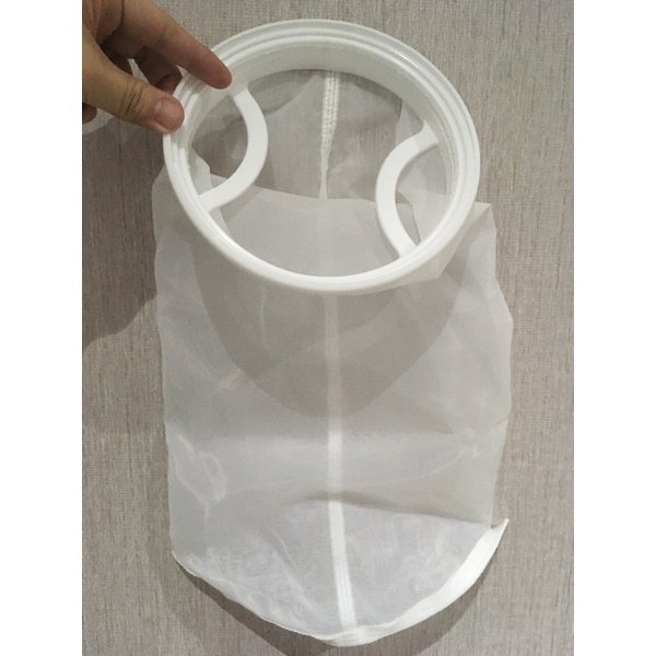 ขายดีที่สุด 💥💥💥 ถุงกรองไนล่อน7”x17” ห่วงพลาสติก ห่วงสแตนเลส หรือเชือกรูด มาตรฐาน EU food grade