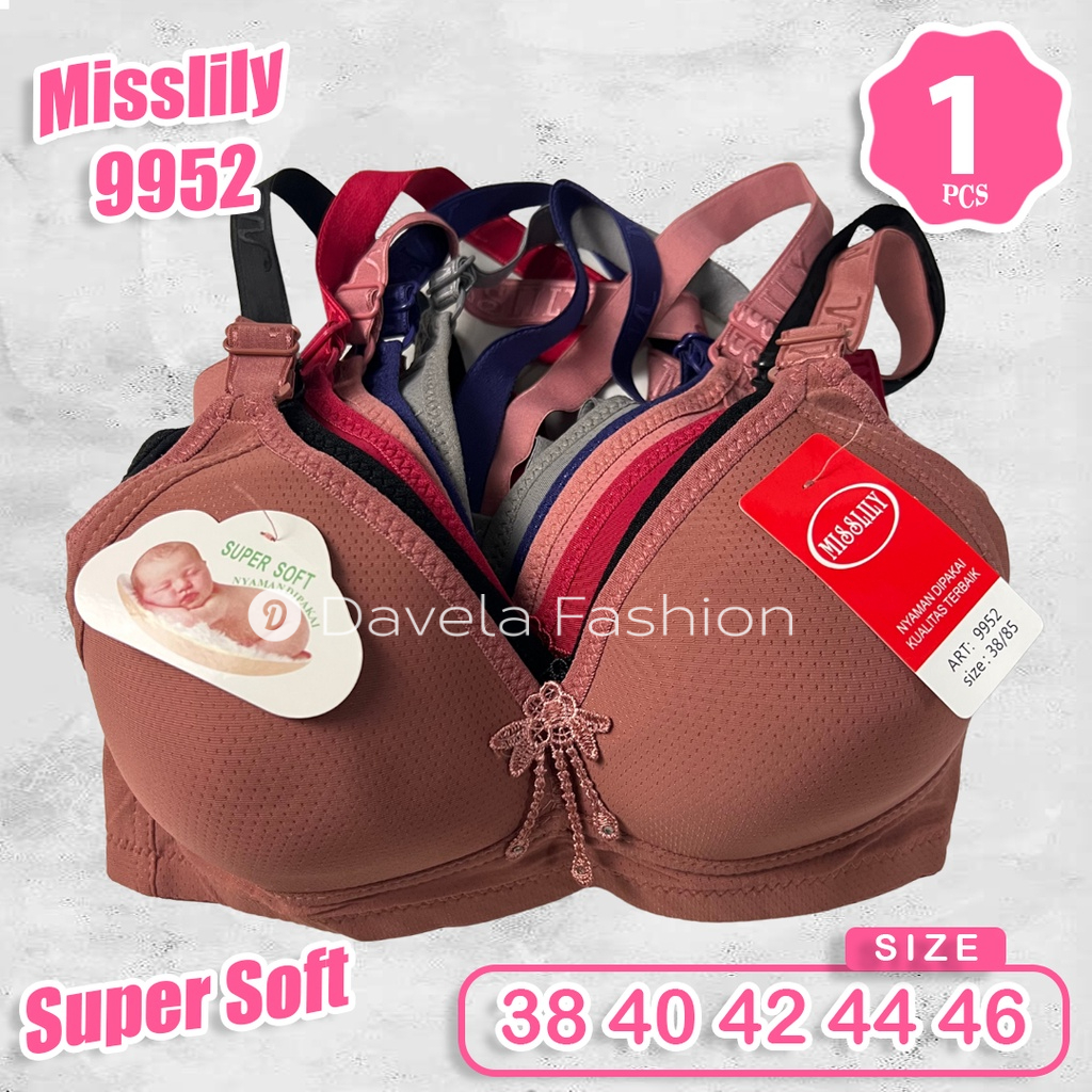 1 ชิ้น Misslily Bra 9952 ปุ่ม 3 นุ่มพิเศษ | ขนาด 38 40 42 44 46 ใหญ่ ขนาด | ถ้วยวัสดุนุ่ม C