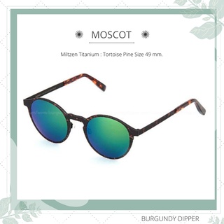 แว่นกันแดด Moscot : รุ่น Miltzen Titanium : Tortoise Pine Size 49 mm.