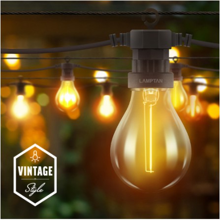ชุดราวไฟพลังงานแสงอาทิตย์พร้อมเซ็นเซอร์จับความสว่าง สไตล์วินเทจ Festive Lamptan(ชุดละ)