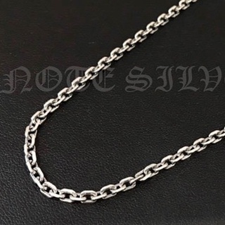 สร้อยเงินแท้ ลายคชกริต Size SS รมดำ ตะขอแบบดั้งเดิม  Sterling Silver 925 NSNL1337