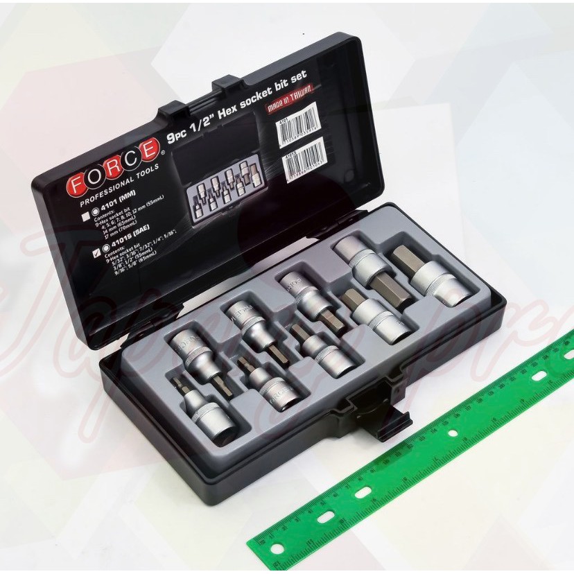 FORCE 4101S ชุดลูกบล็อก 1/2"6เหลี่ยม 9ชิ้น(นิ้ว)
