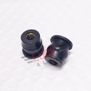 (ราคาต่อ 1 ตัว) น๊อตยางฝากระเป๋า JR 120 เกลียว 6mm.