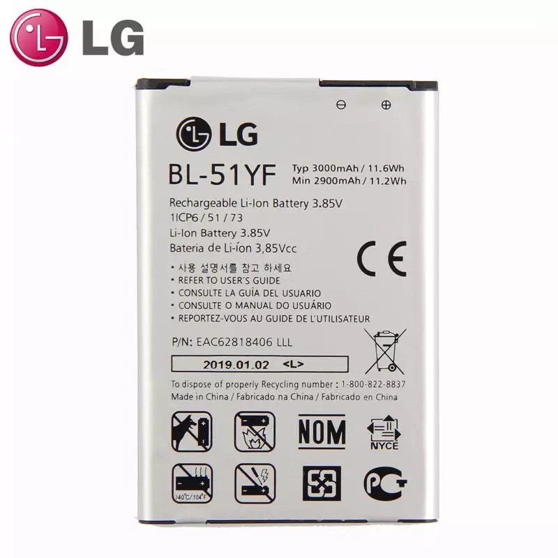 แบตเตอรี่ LG BL-51YF สำหรับ LG G4 H815 H811 H810 VS986 VS999 US991 LS991 F500 G Stylo F500 F500S f50