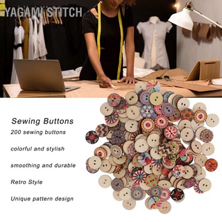 Yagami Stitch 200Pcs Sewing Buttons Colorful Stylish Retro Style Unique Design Decorative Clothing Accessories