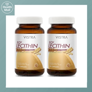 Vistra Soy lecithin 1200mg Plus Vitamin E วิสทร้า ซอย เลซิติน 90 แคปซูล (2ขวด)