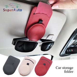 SuperAuto ที่บังแดดรถยนต์ ที่วางของในรถยนต์ หนัง กล่องเก็บของในรถ ที่ใส่ของในรถยนต์ ที่ใส่บัตรในรถ ที่เก็บของในรถยนต์ ที่วางของในรถ แต่งรถภายในรถยนต์