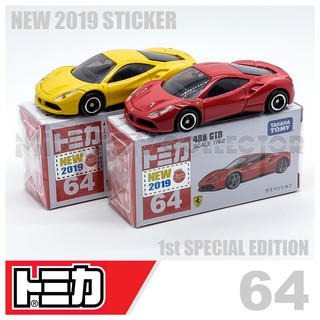 รถเหล็กTomica ของแท้ Tomica No.64 488 GTB (มีสติ๊กเกอร์ First Lot 2019)