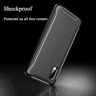 สําหรับ Samsung Galaxy XCover Pro เคสคาร์บอนไฟเบอร์หรูหราซิลิโคน Bussness กันกระแทก