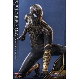 🕊️พร้อมส่ง ฟิกเกอร์ โมเดล ของสะสม Hot Toys MMS604 1/6 Spider-Man: No Way Home - Spider-Man (Black &amp; Gold Suit)