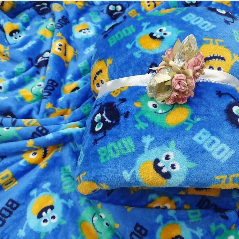 น่ารัก MONSTER MONSTER MONSTER GREEN แกะปุยผ้าห่ม