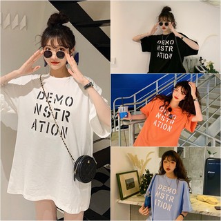 GC เสื้อยืด โอเวอร์ไซส์ สไตล์เกาหลี สีพื้น Oversize พิมพ์ลาย สวมใส่สบาย สินค้าพร้อมส่ง