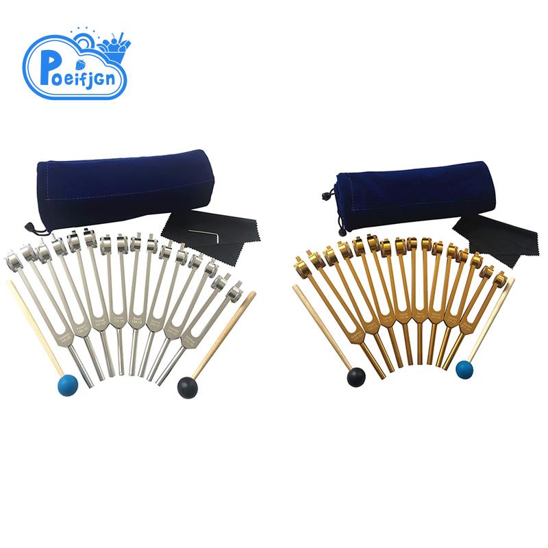 ส้อมปรับแต่ง, 7 จักระ + 1 Soul Purpose Weighted Tuning Forks,เครื่องมืออลูมิเนียม 126.22-141.27 Hz E