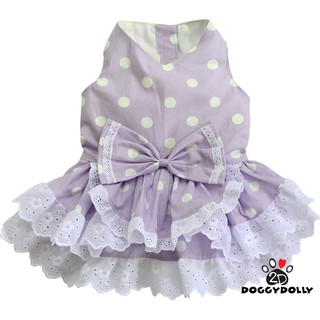 Pet clothes -Doggydolly  เสื้อผ้าแฟชั่น เสื้อผ้าสัตว์เลี้ยง เสื้อผ้หมาแมว ชุดกระโปรงจุด D387