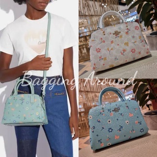 COACH MINI LILLIE CARRYALL IN SIGNATURE CANVAS WITH MYSTICAL FLORAL PRINT