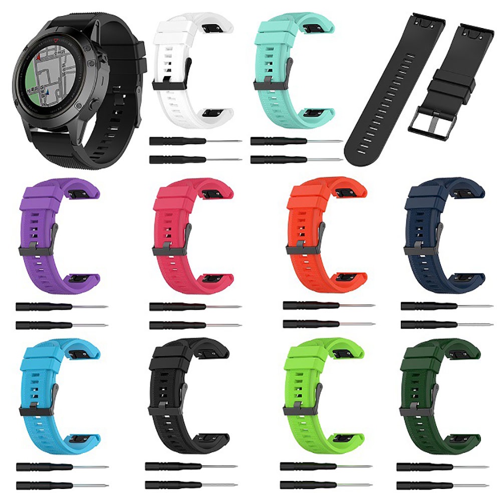สายนาฬิกาข้อมือ ซิลิโคนนุ่ม 26 มม. สําหรับ Garmin Fenix 7X Sport Watch Band Bracelet Easy Fit Quick Release Buckles #2