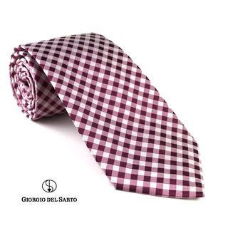 Giorgio Del Sarto Silk Necktie Pink Fabric Texture เนคไทผ้าไหมสีชมพูมีเท็กเจอร์