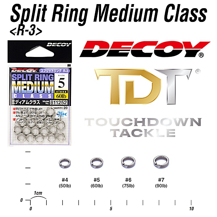 DECOY R-3 SPLIT RING MEDIUM   *** สปริทริง งานเหยื่อปลอม จิ๊กกิ้ง JAPAN 100% ***