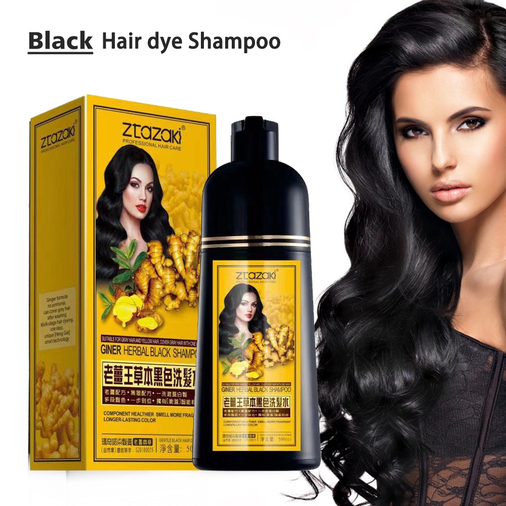 ℗1Pcs/Lot Natural Ginger Instant Cover Gray Hair Fast Hair Dye Shampoo