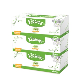 KLEENEX คลีเน็กซ์ อโล แอนด์ อี กระดาษเช็ดหน้า บรรจุ 80 แผ่น (แพ็ค 3 กล่อง)