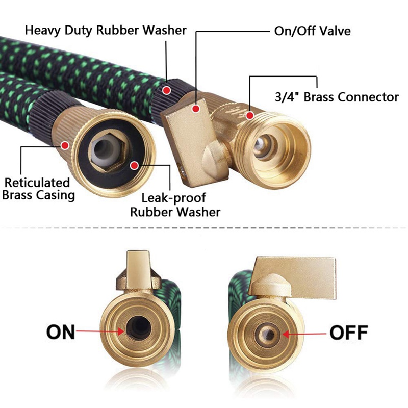 100ft Expandable Garden Hose, Water Collapsible Hose with 9 Function ...
