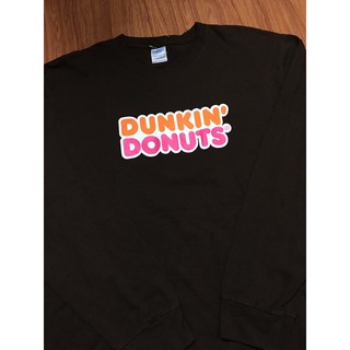 เสื้อยืดผ้าฝ้ายพิมพ์ลายแฟชั่นเสื้อ DUNKIN’ DONUTS LONG SLEEVE Size L มือ2