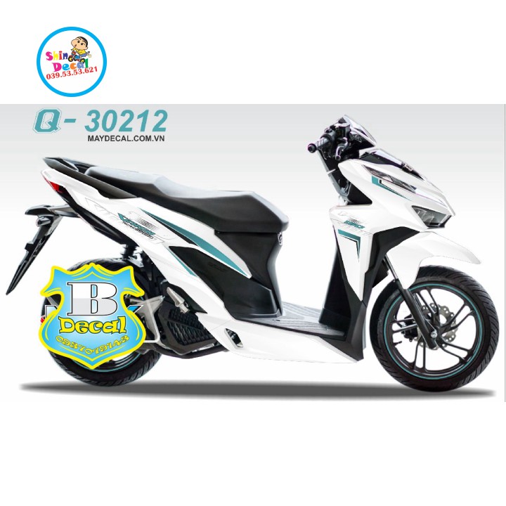 [SHIN DECAL] vario 150 สติ๊กเกอร์ติดรถสีขาวและเทอร์ควอยซ์ 30212