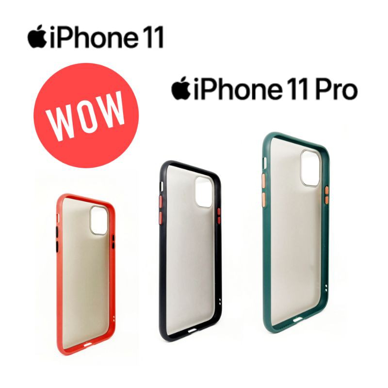 เคส Apple iPhone11/11pro ขอบสีหลังขุ่น **มีเก็บเงินปลายทาง**