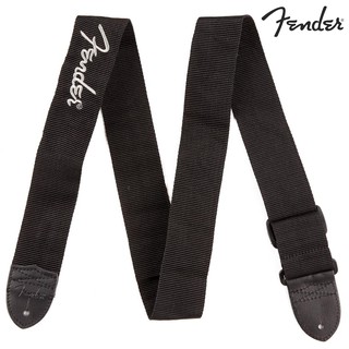 Fender® Strap Black Poly (Grey) สายสะพายกีตาร์ไฟฟ้า / สายสะพายกีตาร์โปร่ง 2 นิ้ว มีตราโลโก้ Fender ของแท้ 100%