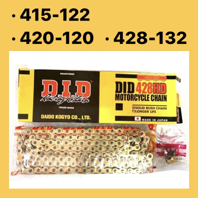 415 420 428 DID MOTORCYCLER CHAIN ( ) // GOLD CHAIN DID RANTAI EMAS ORING O RING 428 GOLD CHAIN 120 