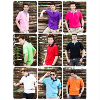 PL157 เสื้อโปโลปกทูโทน แขนจั้ม เสื้อเนื้อหนา ใส่สบาย ระบายอากาศดี ไม่ร้อน
