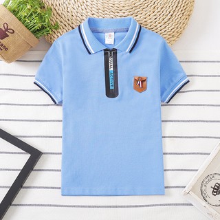 เสื้อโปโลแขนสั้น ผ้าฝ้าย สไตล์เกาหลี สำหรับเด็กผู้ชาย อายุ 3-8 ปี poly kids fashion polo shirt for boy