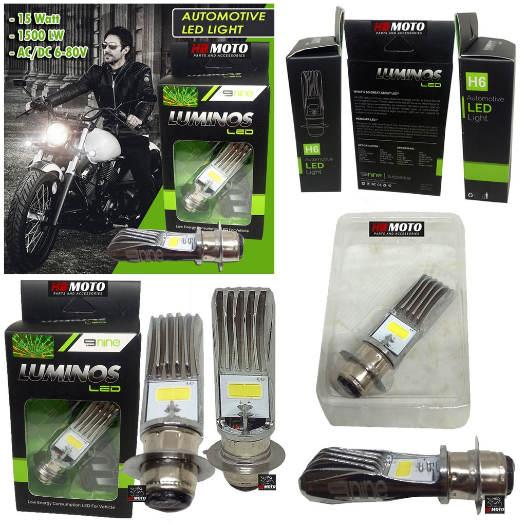 ไฟ LED Luminos/ไฟ LED รถจักรยานยนต์ Luminos ดั้งเดิมสําหรับ Bebek, Matik H6 9NINE/ไฟ LED หลัก