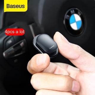 Baseus 4 ตะขอแขวนจัดเก็บสาย USB หูฟัง กุญแจ มีกาวในตัว สําหรับรถยนต์