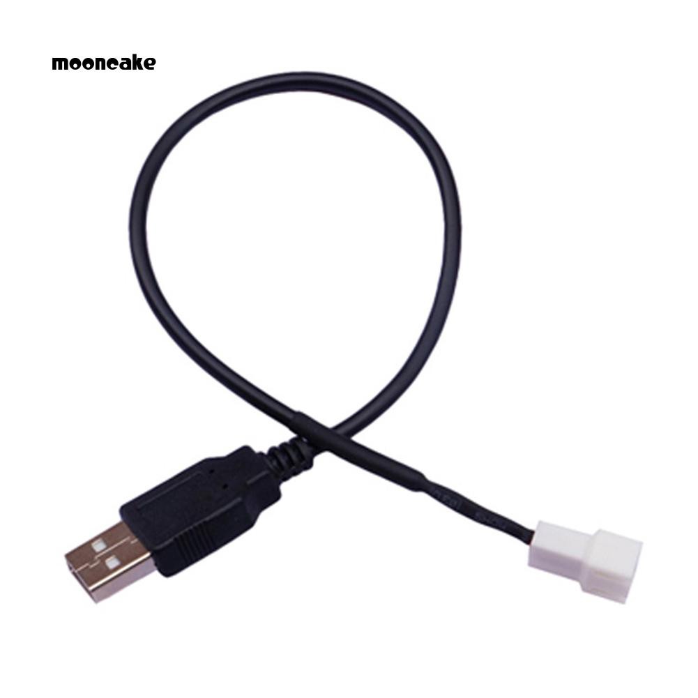 ☼Mooncake☼USB A Male to 2 Pin Case Fan Adapter Connector Cable for PC Desktop Computer