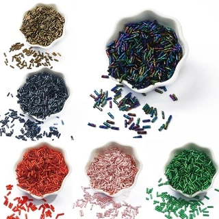 300ชิ้น2x6มิลลิเมตร มุติคัลเลอร์ หลอดเกลียวลูกปัดแก้วข้าวลูกปัดสําหรับเครื่องประดับ ทําเอง ทําต่างหูสร้อยข้อมือ