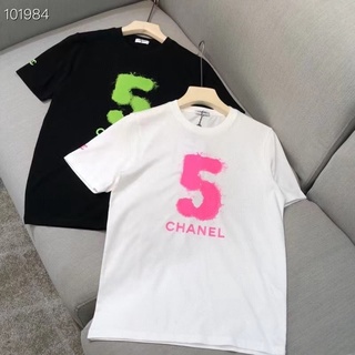 ☞ เสื้อยืดแขนสั้น ผ้าฝ้ายแท้ แบบบาง พิมพ์ลาย Chanel แฟชั่นฤดูร้อน สําหรับผู้ชาย และผู้หญิง