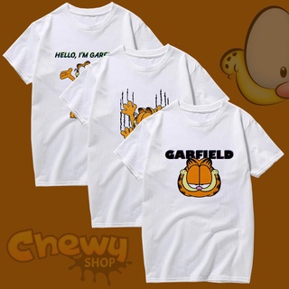 เสื้อยืดผ้าฝ้ายพิมพ์ลายขายดี เสื้อยืดลายการ์ตูน GARFIELD กับคำทักทายของการ์ฟิวส์ #T-Shirt #เสื้อยืดลายการ์ตูน #Garfield