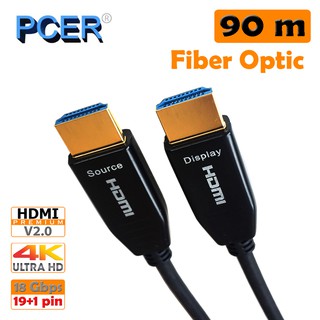 [ลด15% โค้ดPROJ556] PCER HDMI PCH-308-90 สาย HDMI Cable Premium 4K V2.0 Fiber Optic 90 เมตร