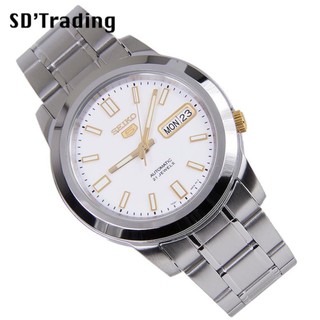 SEIKO 5 Automatic Mens Watch สีเงิน/หน้าขาว สายสแตนเลส รุ่น SNKK07K1