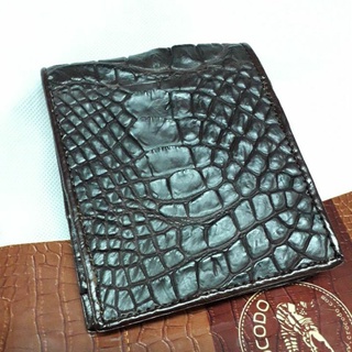 crocodile bifold wallet brown pocket color กระเป๋าสตางค์สีน้ำตาล