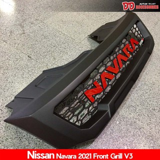 กระจังหน้า Np300 2014 2015 2016 2017 2018 สีดำเงา สีดำด้าน logo สีแดง  nismo v3 ลายใหม่ล่าสุด