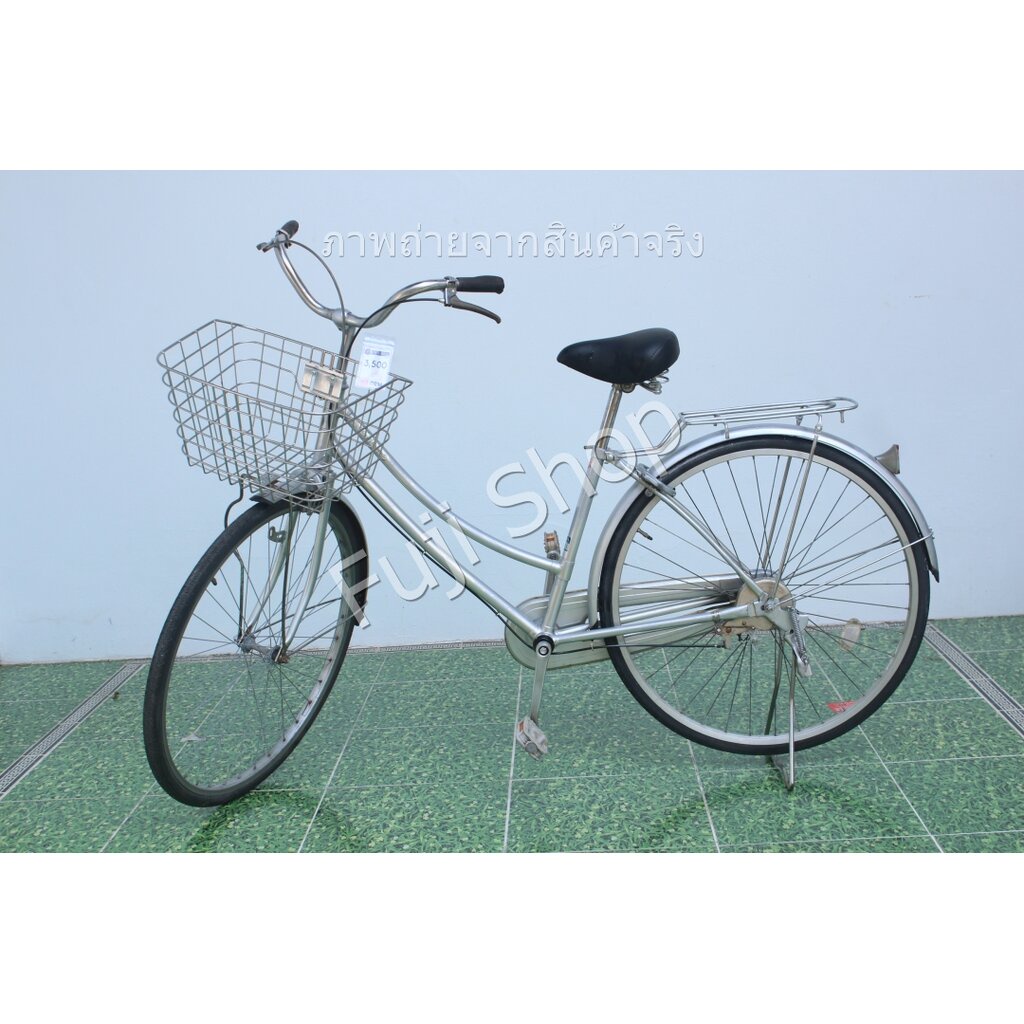 จักรยานแม่บ้านญี่ปุ่น - ล้อ 27 นิ้ว - ไม่มีเกียร์ - สีเงิน [จักรยานมือสอง]