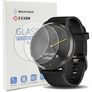 Garmin Vivomove HR กระจกนิรภัยกันรอยหน้าจอ 9H 2.5D ขอบกลม ป้องกันลายนิ้วมือ สําหรับ Gar