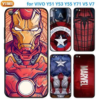 เคส VIVO Y27 Y78 y36 Y35 Y22 Y22s Y31 Y51 Y53S Y76 Y77 Y91C Y1S Y52 Y72 Pro 4G 5G V2247 V2249 1820 V2271A โโทรศัพท์มือถือลาย IronMan สําหรับ