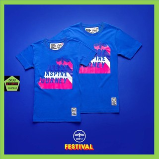 Beesy เสื้อคอกลม ชาย หญิง รุ่น Festival สีฟ้า