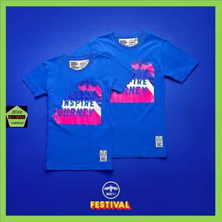 Beesy เสื้อคอกลม ชาย หญิง รุ่น Festival สีฟ้า